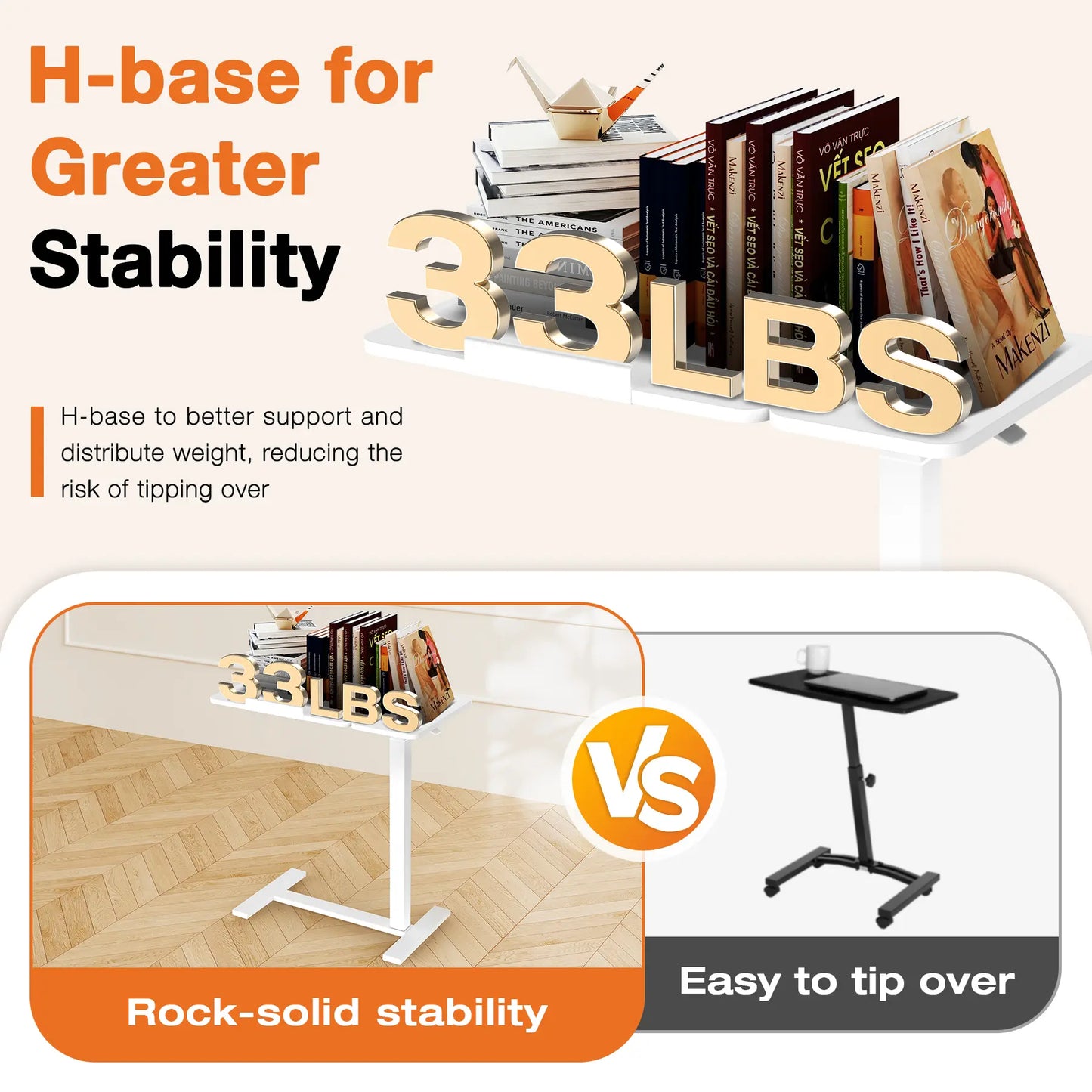Premium Gas-Lift Adjustable Mobile Desk