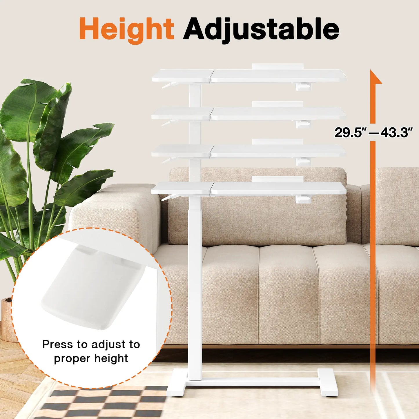 Premium Gas-Lift Adjustable Mobile Desk
