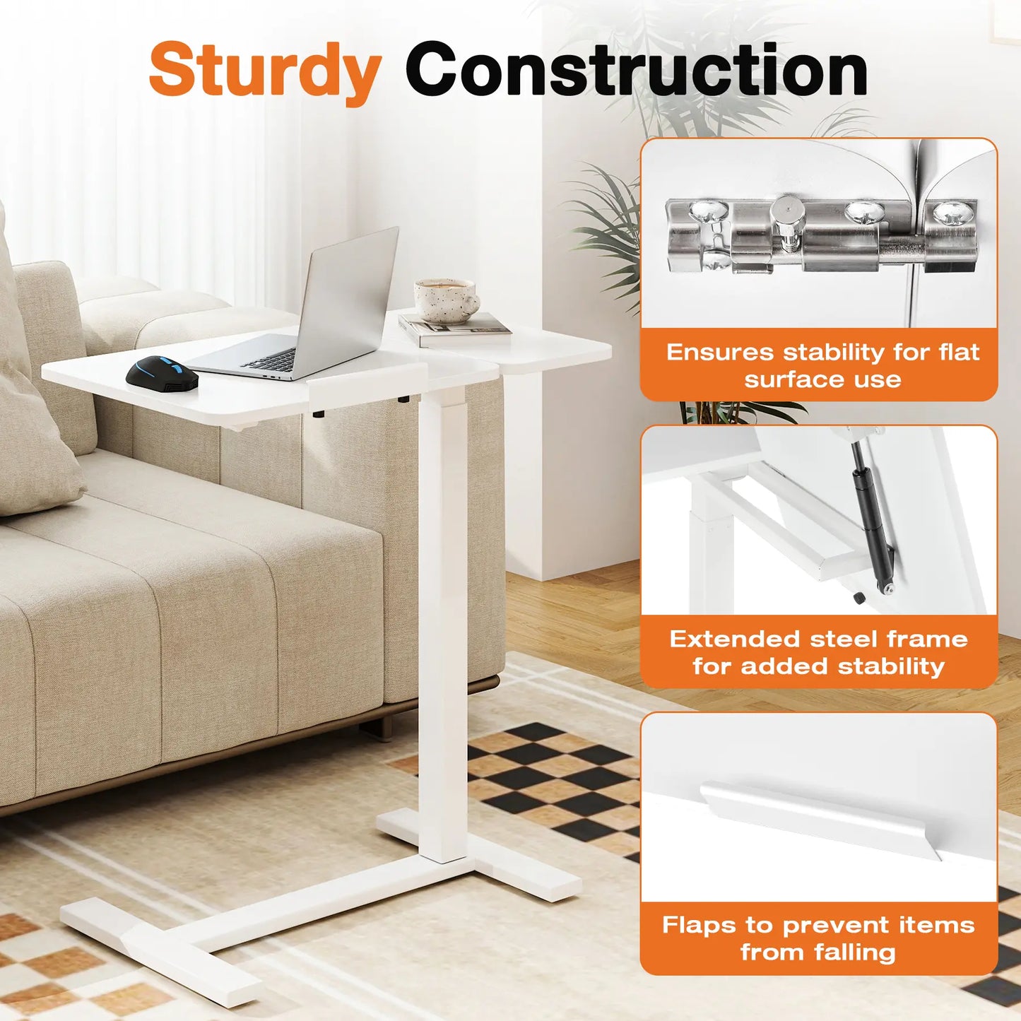 Premium Gas-Lift Adjustable Mobile Desk
