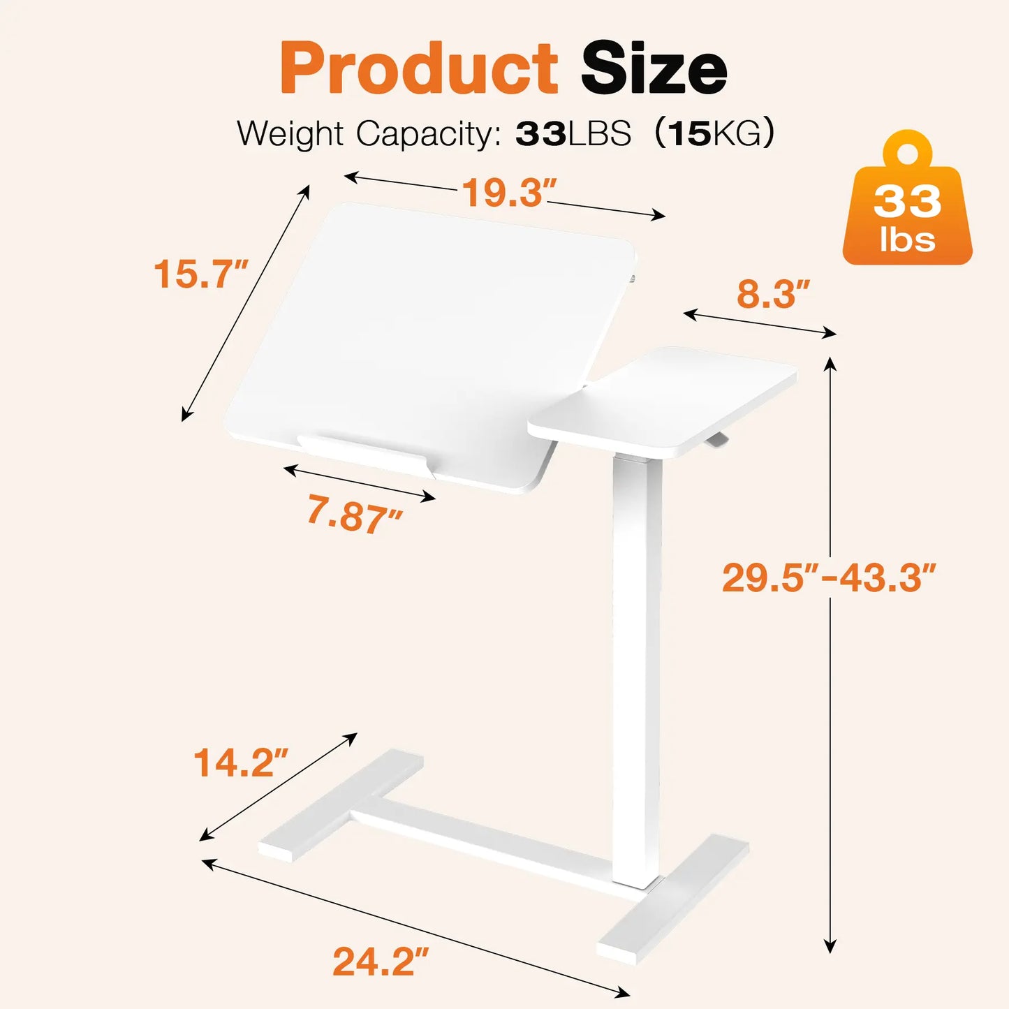 Premium Gas-Lift Adjustable Mobile Desk